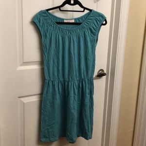 LOFT aqua blue dress with cinched waist